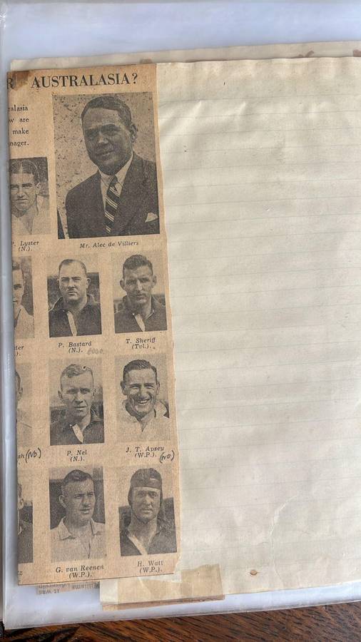 1937 Springbok Trials for the Australasian Tour Scrapbook, details below