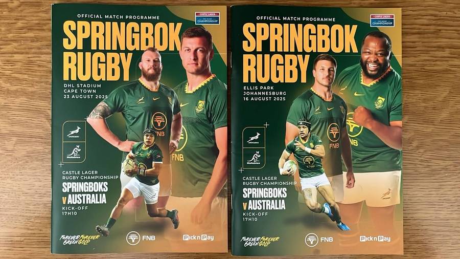 2025 Springboks vs Australia, Pack 2 x Programmes, details below