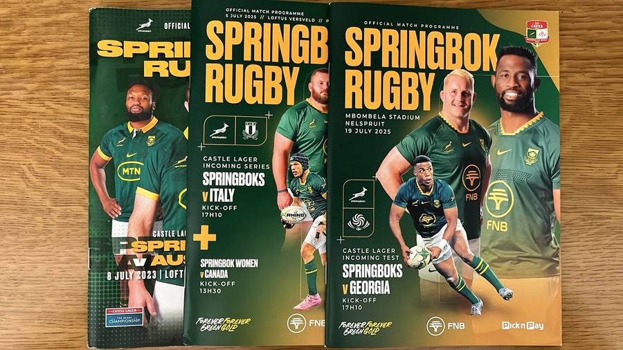 Springbok Programmes x 3, details below