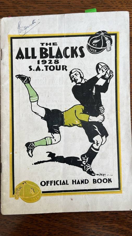 A Rare Item - 1928 The All Blacks South African Tour Hand Book, details below