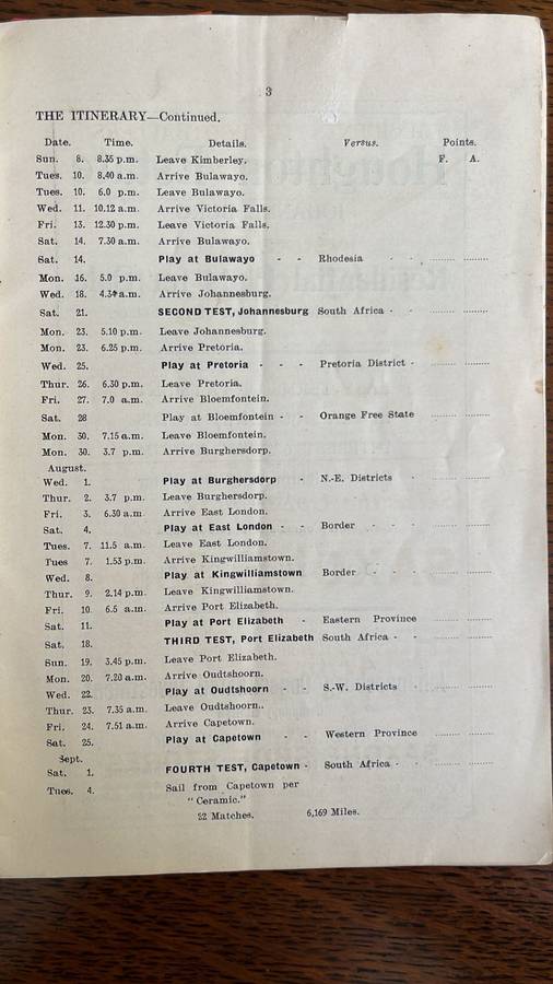 A Rare Item - 1928 The All Blacks South African Tour Hand Book, details below