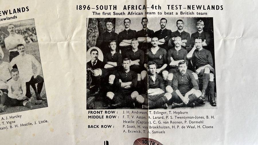 An Unusual Item... South Africa vs Great Britain Poster & Signed Newspaper Cutting, details below