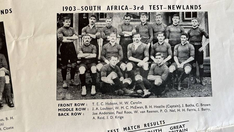 An Unusual Item... South Africa vs Great Britain Poster & Signed Newspaper Cutting, details below