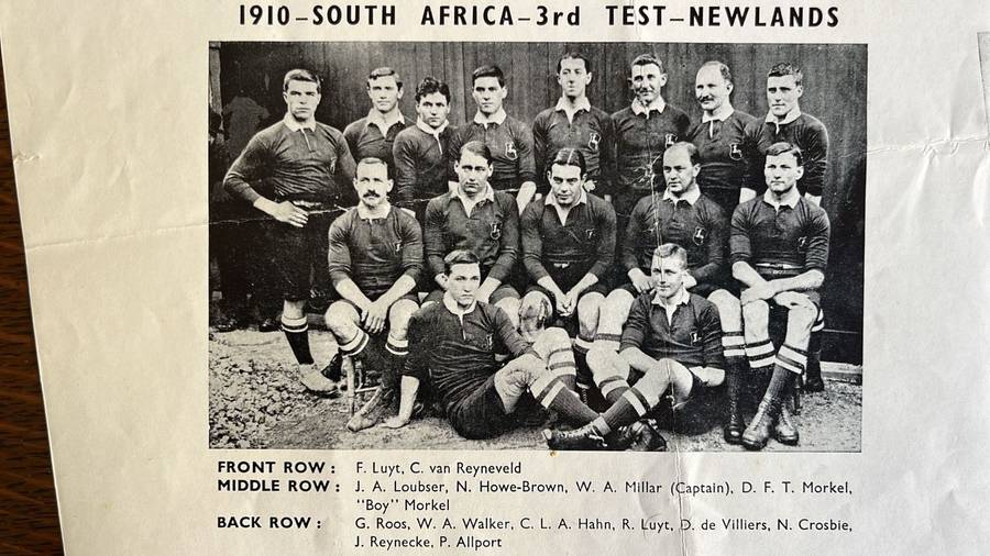An Unusual Item... South Africa vs Great Britain Poster & Signed Newspaper Cutting, details below