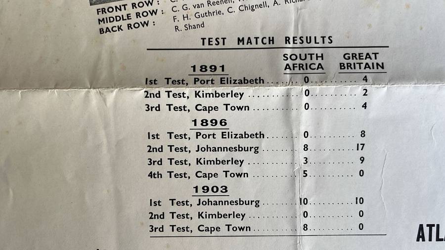 An Unusual Item... South Africa vs Great Britain Poster & Signed Newspaper Cutting, details below