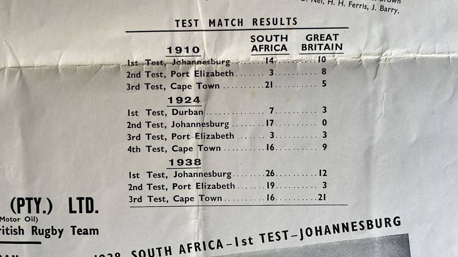An Unusual Item... South Africa vs Great Britain Poster & Signed Newspaper Cutting, details below