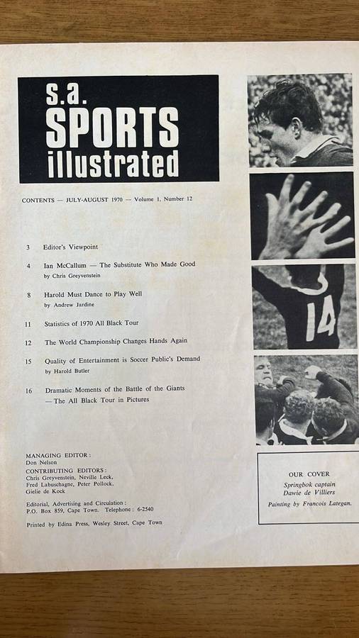 1970 S.A. Sports Illustrated Magazine, Signed, details below