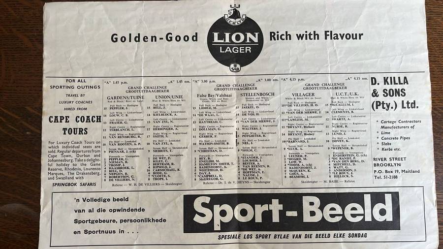 1969 Grand Challenge at Newlands Signed Programme, details below