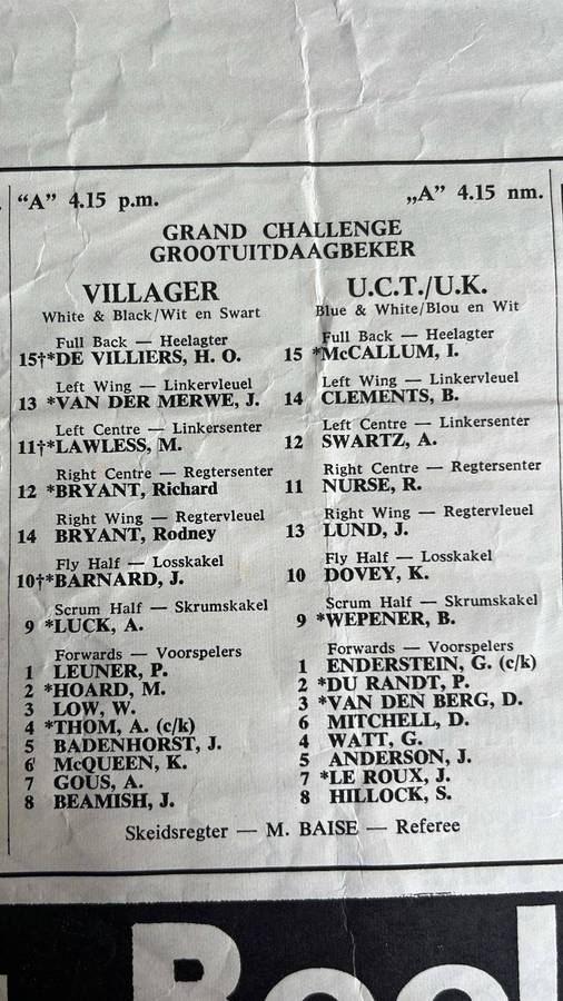 1969 Grand Challenge at Newlands Signed Programme, details below