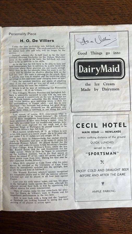 1969 Grand Challenge at Newlands Signed Programme, details below