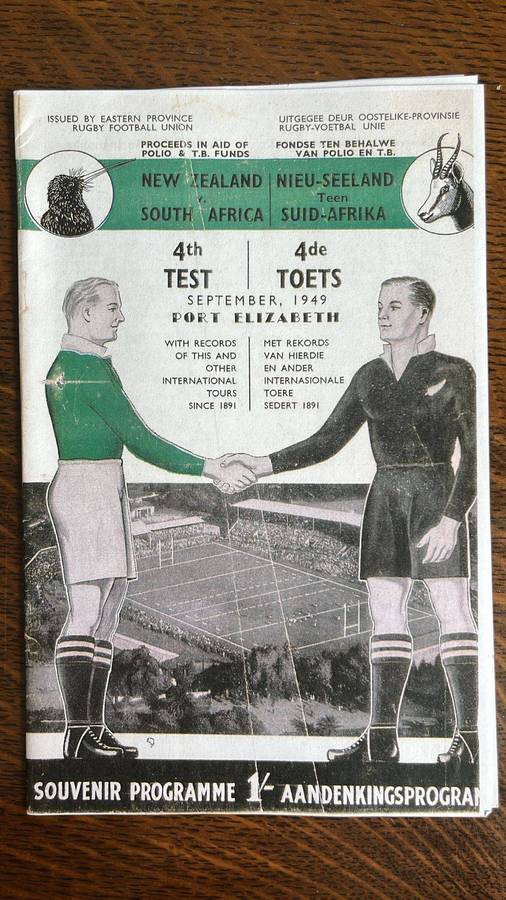 1949 New Zealand vs South Africa 4th Test Programme, details below