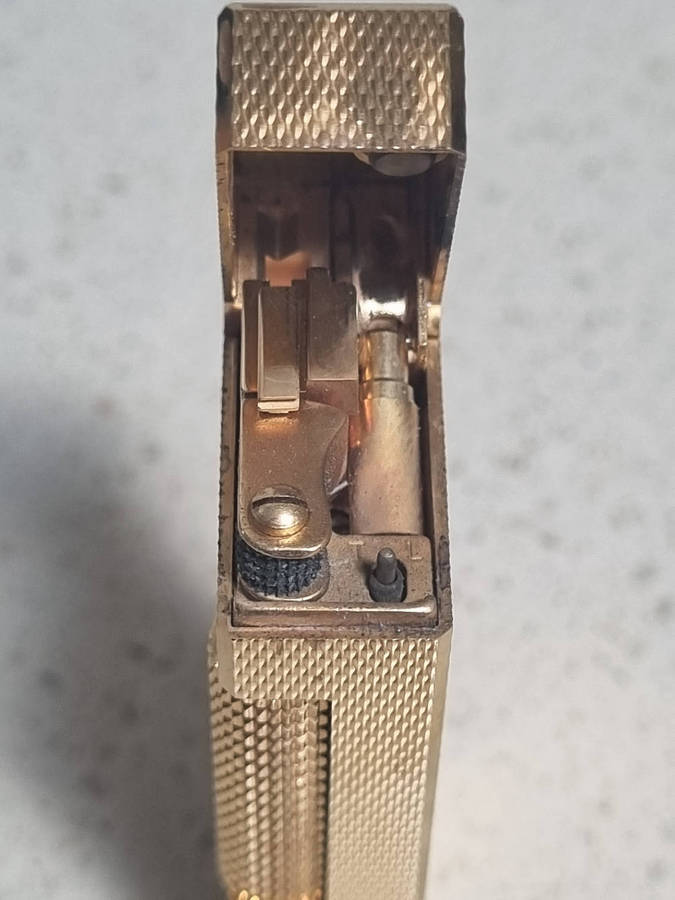### Vintage Dunhill Rollagas Gold Plated Lighter Swiss made in excellent condition ###