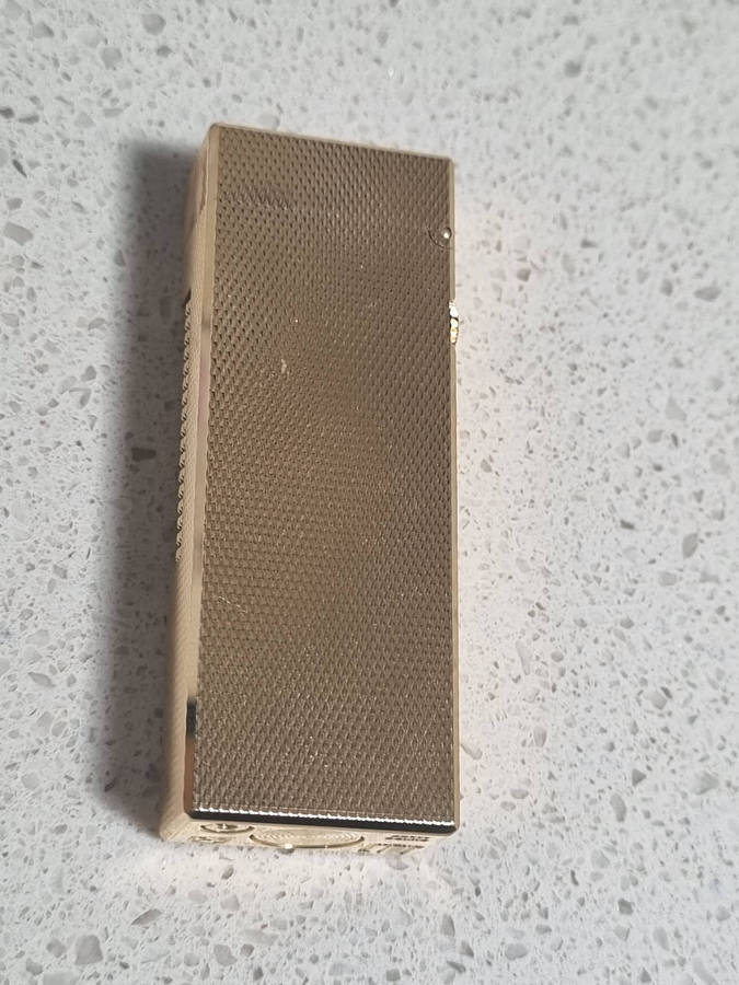 ### Vintage Dunhill Rollagas Gold Plated Lighter Swiss made in excellent condition ###