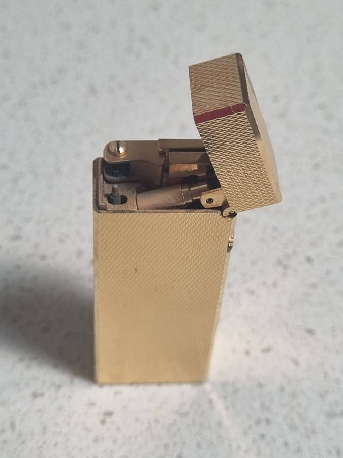 ### Vintage Dunhill Rollagas Gold Plated Lighter Swiss made in excellent condition ###