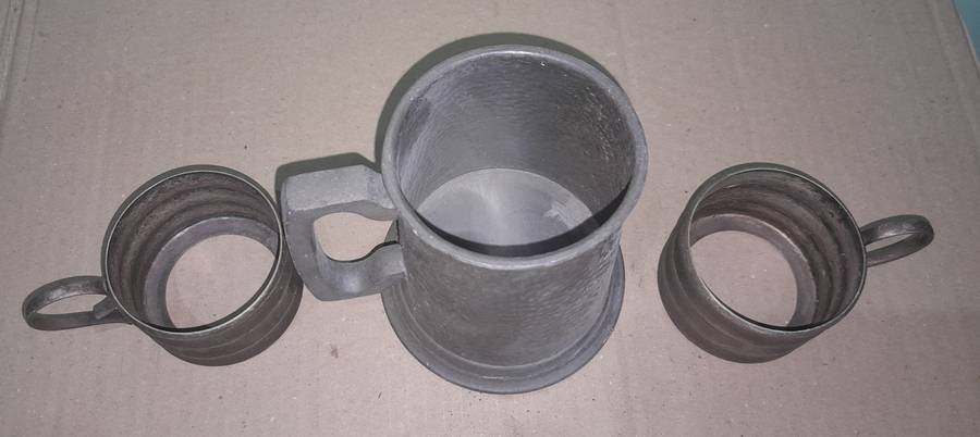 A Vintage SA Union Pewter Tankard & 2 Russian Tea Glass Holder- As per pictures