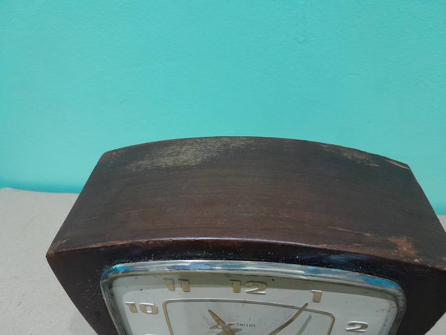 Smiths Mantle Clock - Great Britain - Working - To Restore - See Pics - Glass & Chime Out