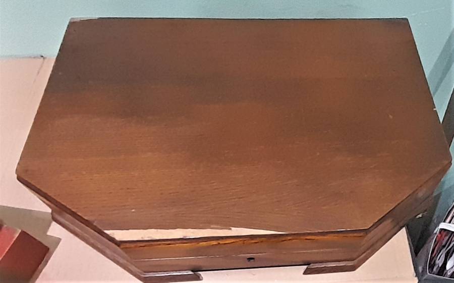 3 Wooden Storage Boxes, includes a cutlery & sewing kit - as per pictures