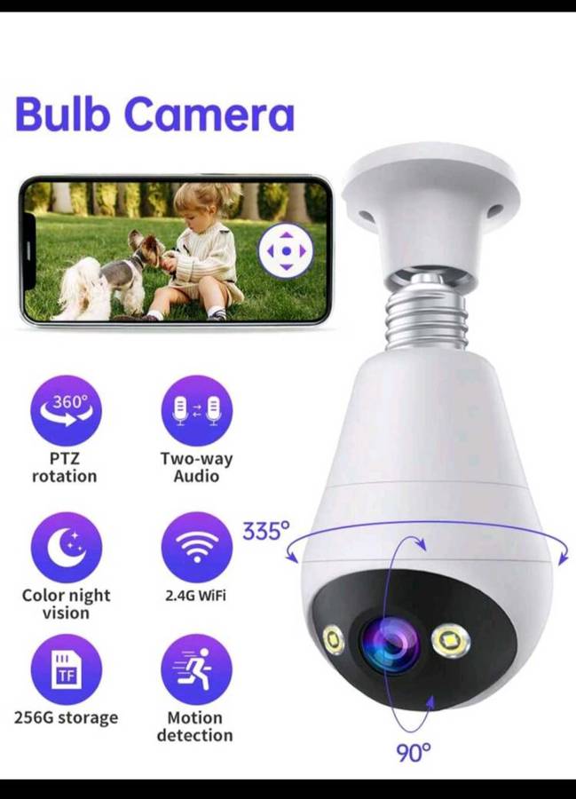 3MP Wireless Security Light Bulb Camera