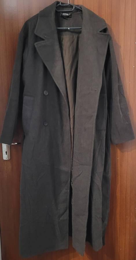 Monki long coat (brown/grey)