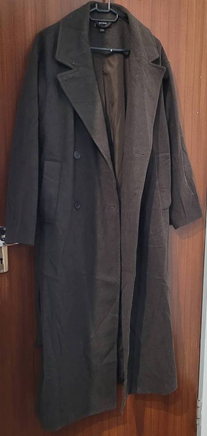 Monki long coat (brown/grey)
