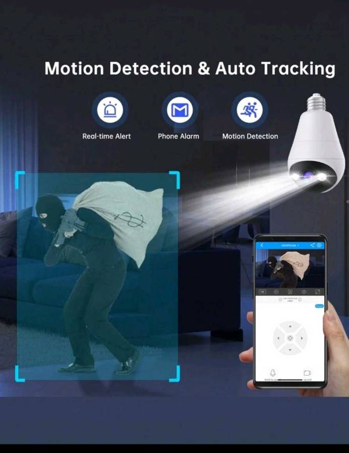 3MP Wireless Security Light Bulb Camera