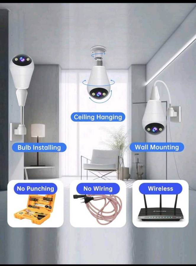 3MP Wireless Security Light Bulb Camera