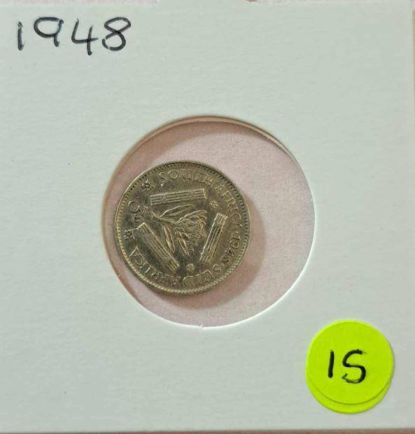 1948 South Africa Union 3 Pence in Mylar #15