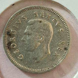 *** 1949 - SA UNION 3 PENCE IN MYLAR #16 ***