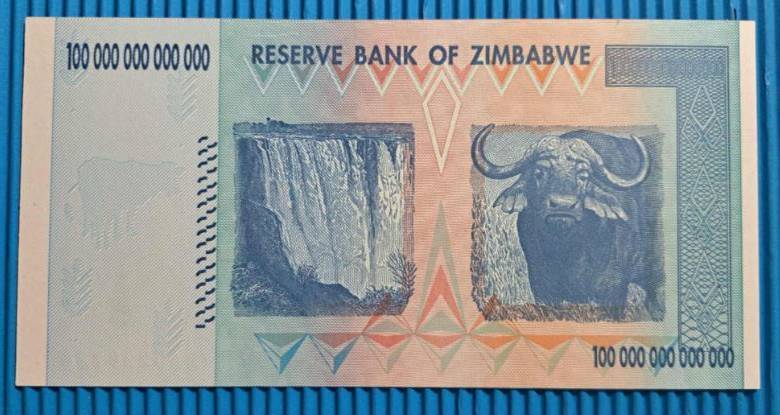 *** ZIMBABWE 100 TRILLION DOLLAR NOTE - AA5229736  - 100% AUTHENTIC NOTE  ***