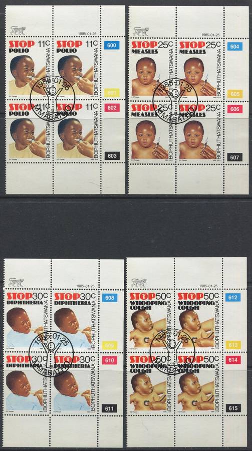 Bophuthatswana - Set of 4 Control Blocks of 4 - 1985 - Used(CTO)