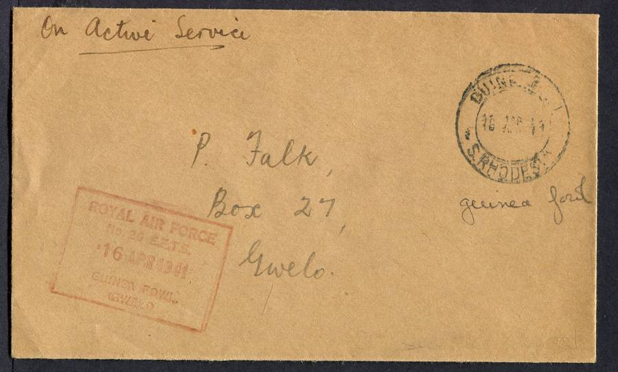 Southern Rhodesia - Cover - RAF No 26 E.F.T.S. - Guinea Fowl, Gwelo