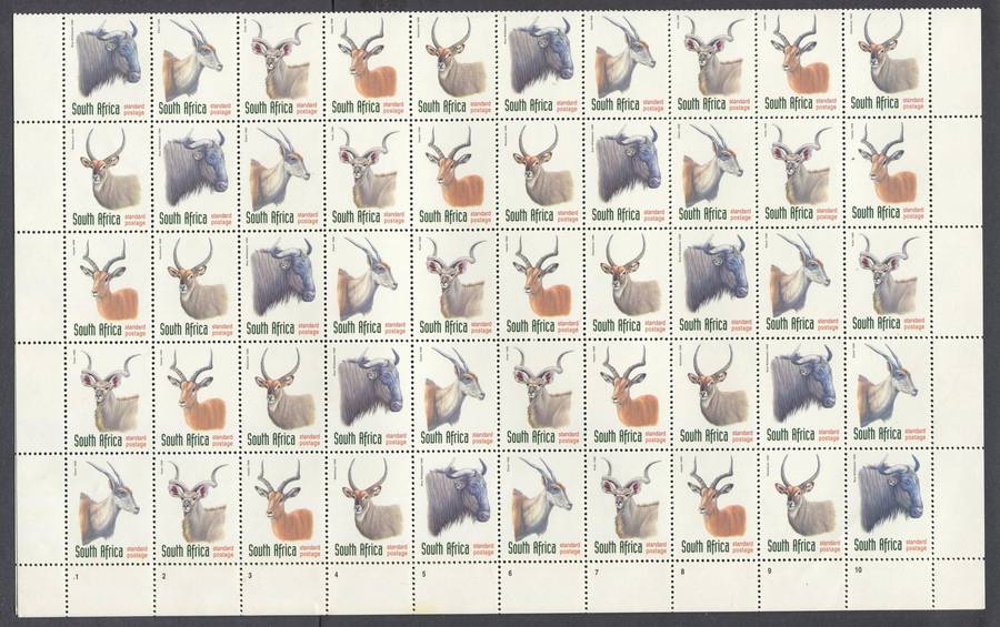 RSA - Full Sheet of 100 - Dated 03.04.1998 - MNH