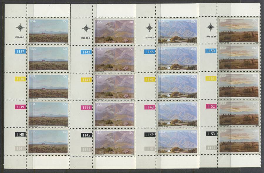 RSA - Set Of 4 Control Strips Of 5 - 1978 - MNH
