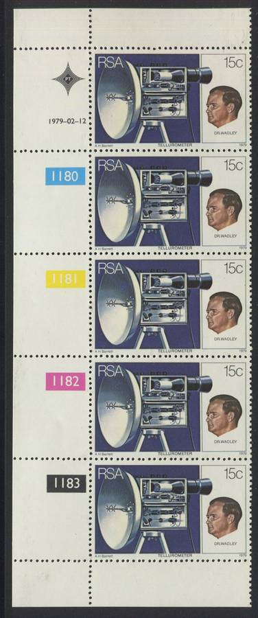 RSA - 1 Control Strip Of 5 - 1979 - MNH