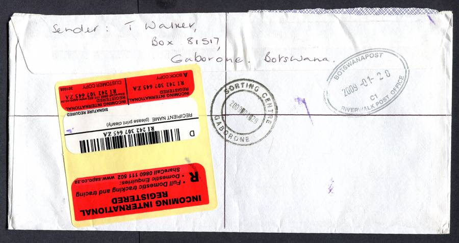 Botswana - "Maxi" Size Registered Cover