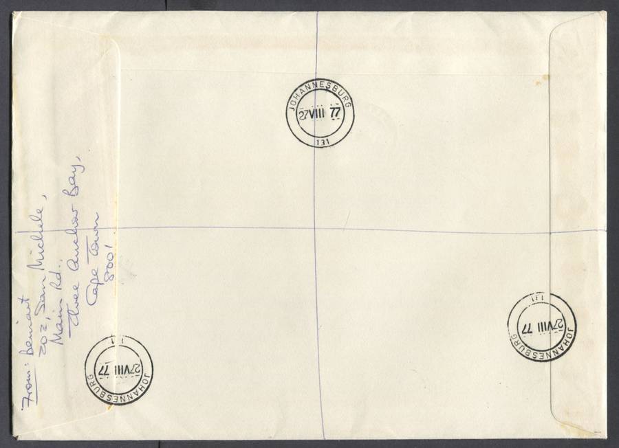 RSA - Registered Cover with Cinderella Miniature Sheet Posted at the Exhibition - Johannesburg