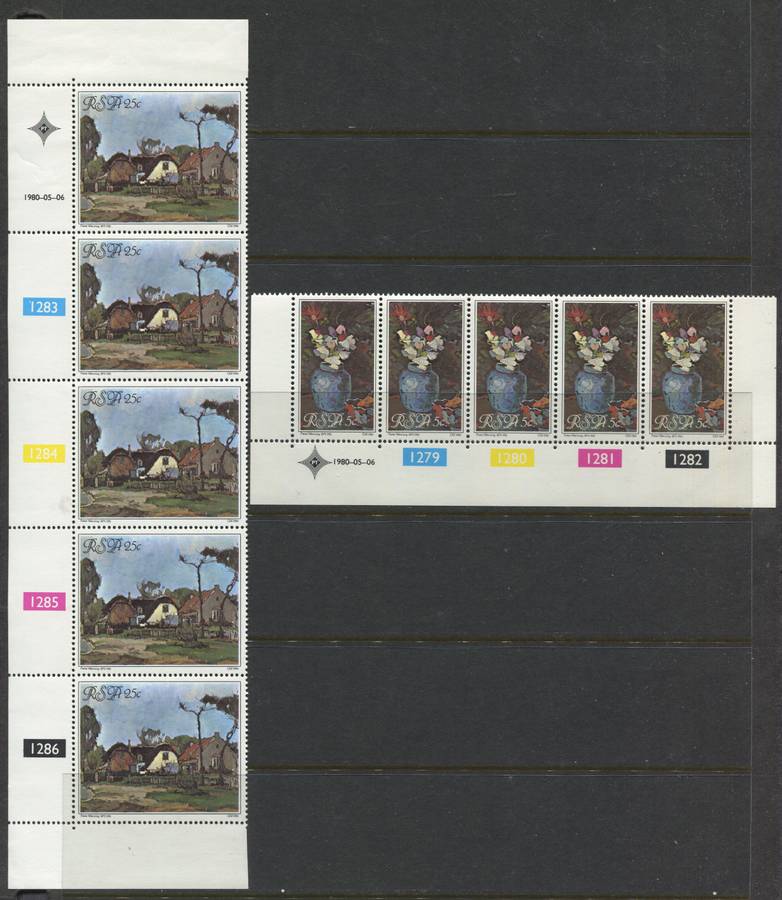 RSA - Set Of 2 Control Strips Of 5 - 1980 - MNH