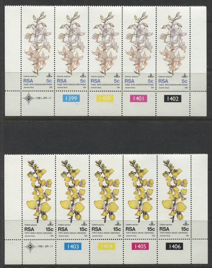 RSA - Set Of 4 Control Strips Of 5 - 1981 - MNH