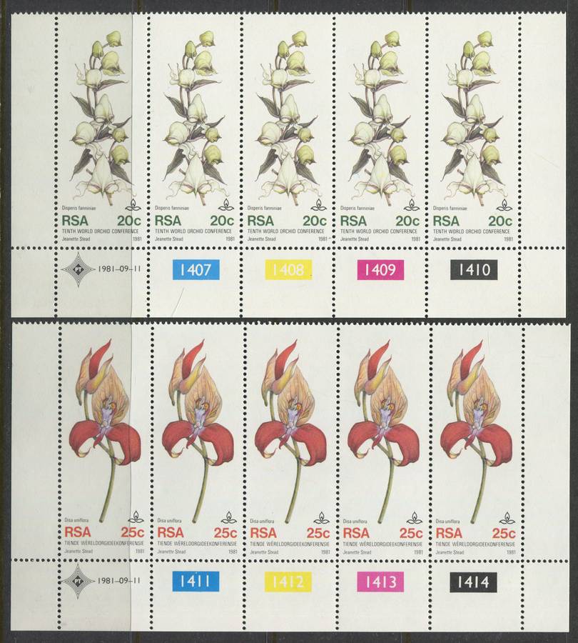RSA - Set Of 4 Control Strips Of 5 - 1981 - MNH