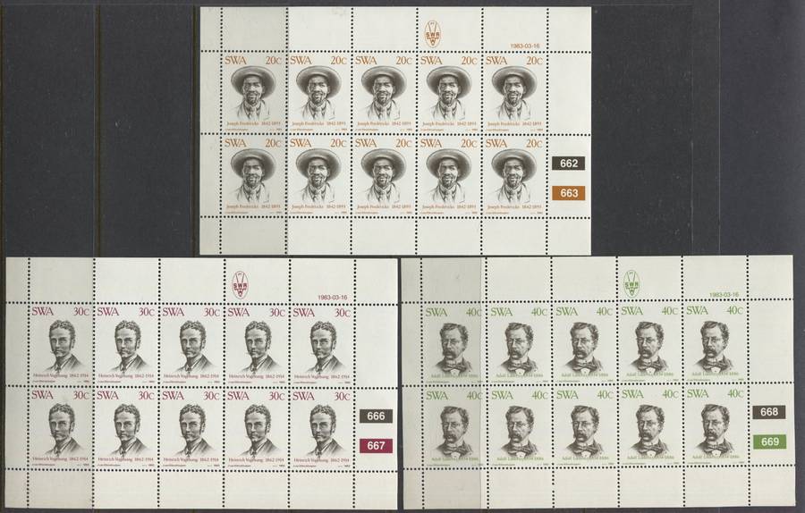 SWA - Set of 5 Full Sheets of 10 - 1983 - MNH