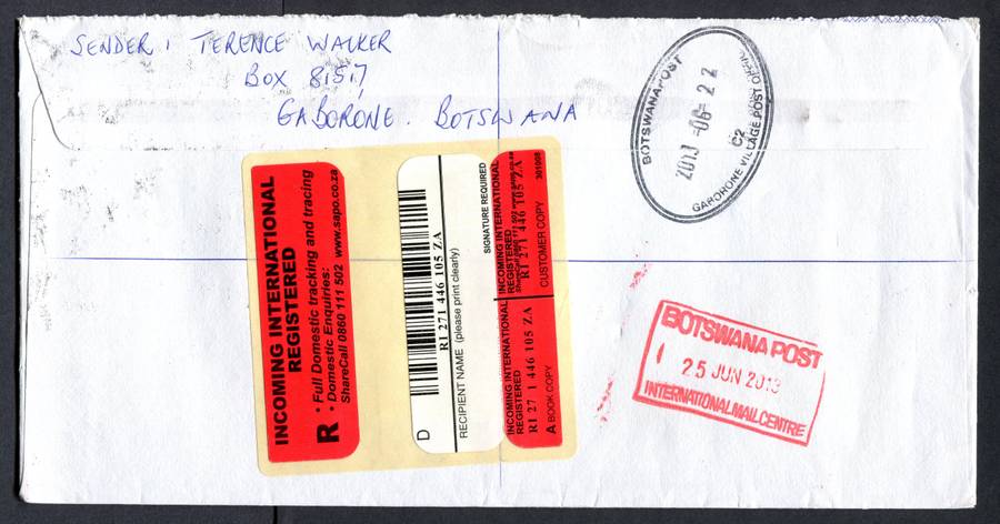 Botswana - "Maxi" Size Registered Cover