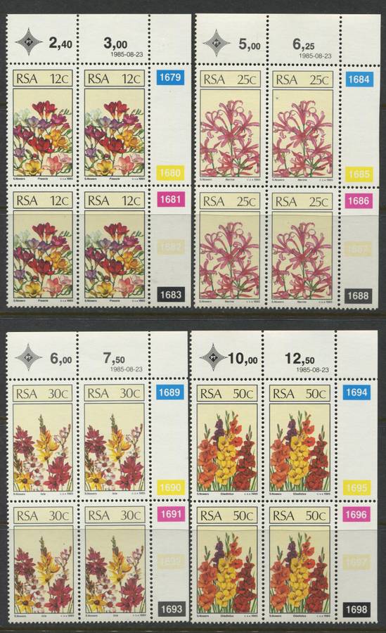 RSA - Set Of 4 Control Blocks Of 4 - 1985 - MNH