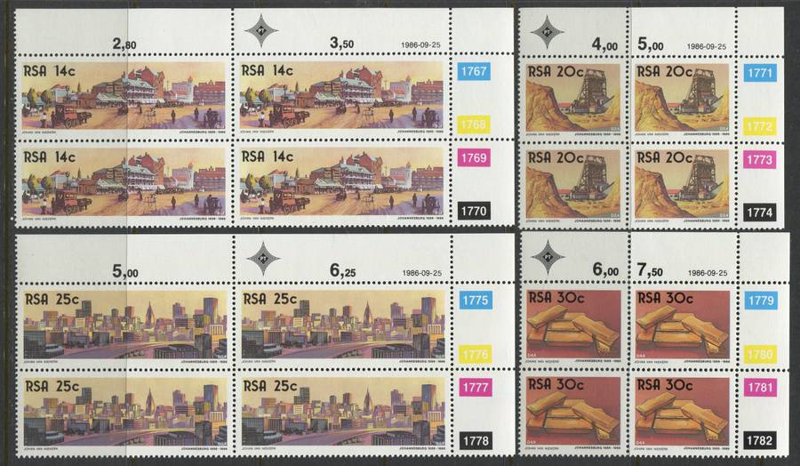 RSA - Set Of 4 Control Blocks Of 4 - 1986 - MNH