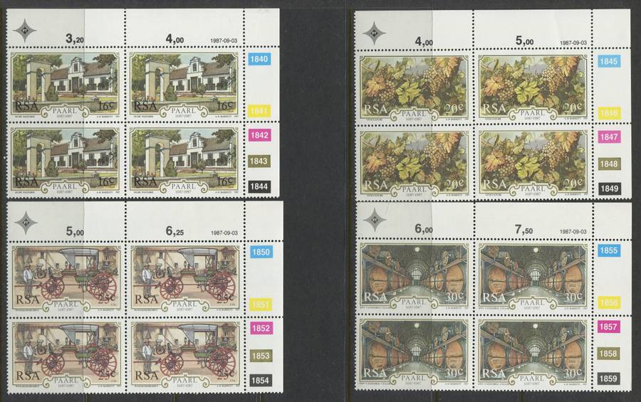 RSA - Set Of 4 Control Blocks Of 4 - 1987 - MNH