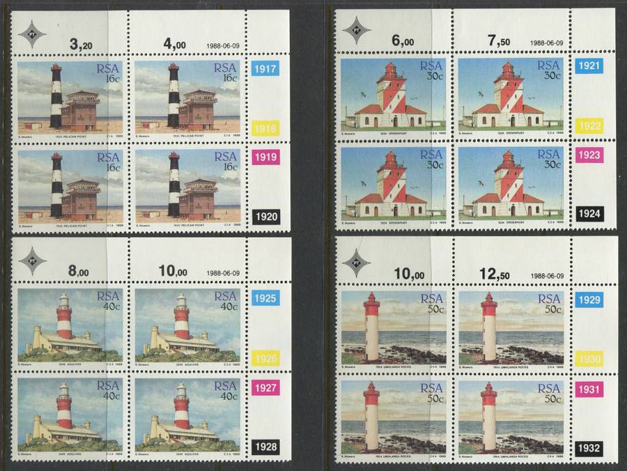 RSA - Set Of 4 Control Blocks Of 4 - 1988 - MNH