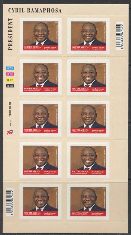 RSA - Sheet of 10 - 2018 - MNH