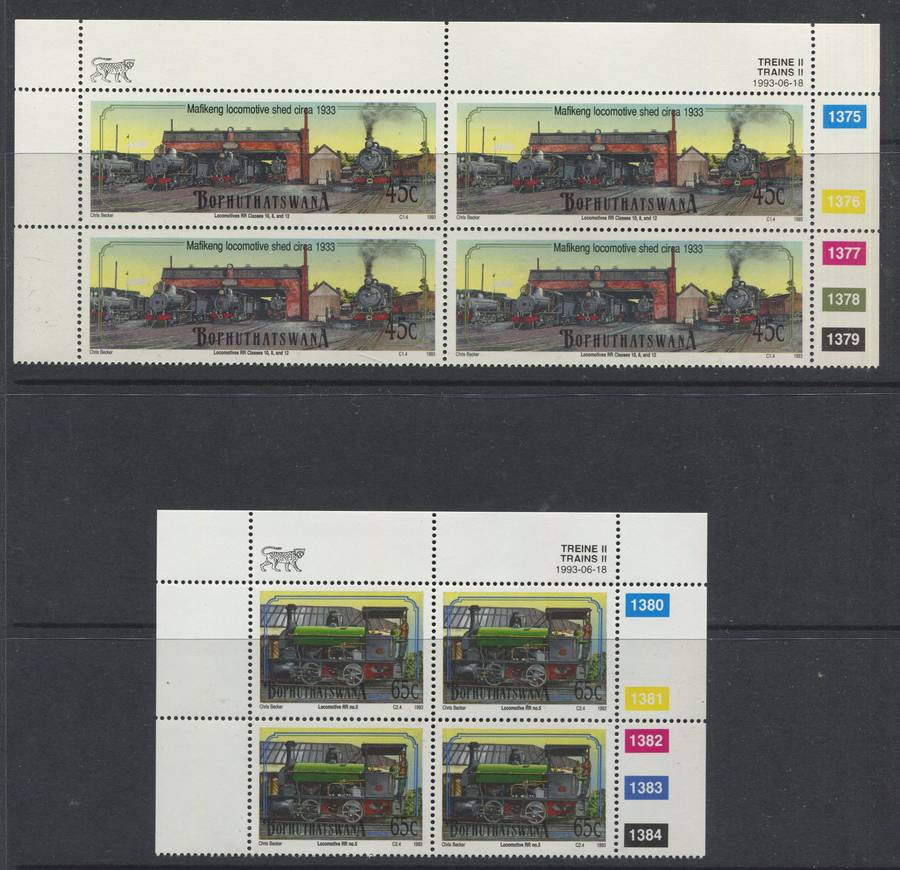 Bophuthatswana - Set Of 4 Control Blocks Of 4 - 1993 - MNH
