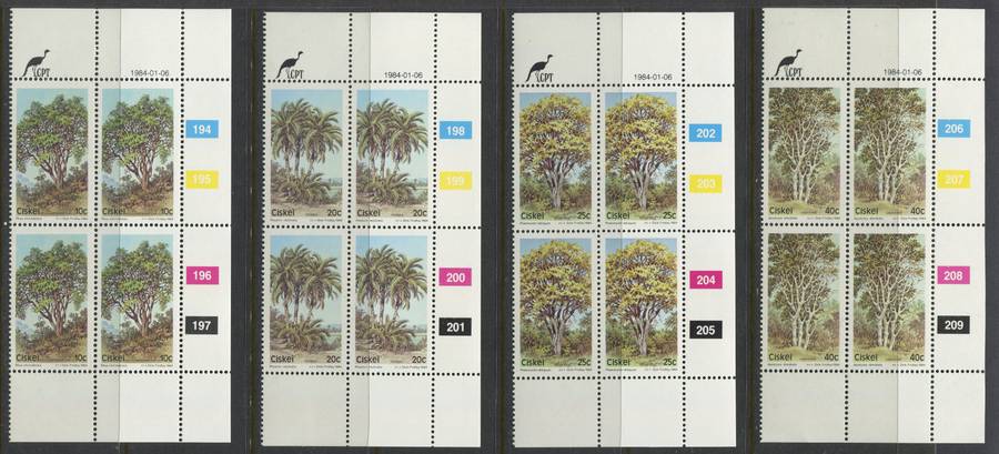 Ciskei - Set Of 4 Control Blocks Of 4 - 1984 - MNH