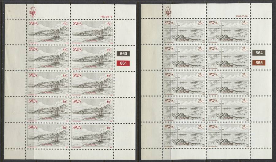 SWA - Set of 5 Full Sheets of 10 - 1983 - MNH