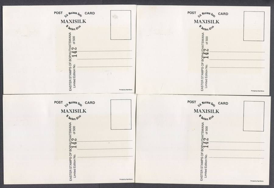 Bophuthatswana - Set of 4 Silk Maxi Cards - 1983